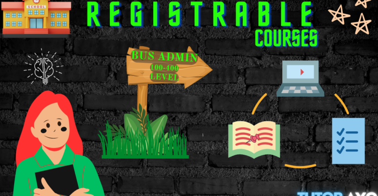 Registrable courses and fee guide for Business Administration 100 lto 400 level in NOUN