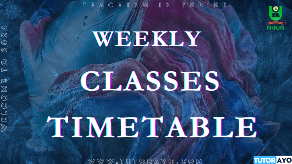 Weekly Classes Timetable