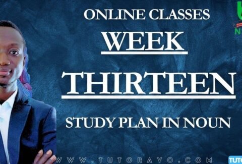 STUDY PLAN IN NOUN; WEEK THIRTEEN