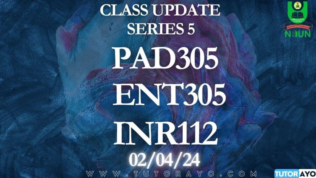 NOUN ONLINE CLASS S5; CRD305, ENT305, INR112, 02/04/24