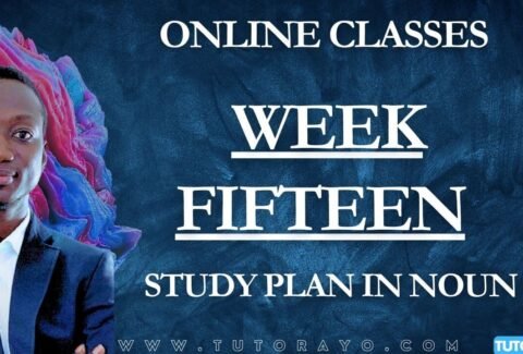 STUDY PLAN IN NOUN; WEEK FIFTHNEEN