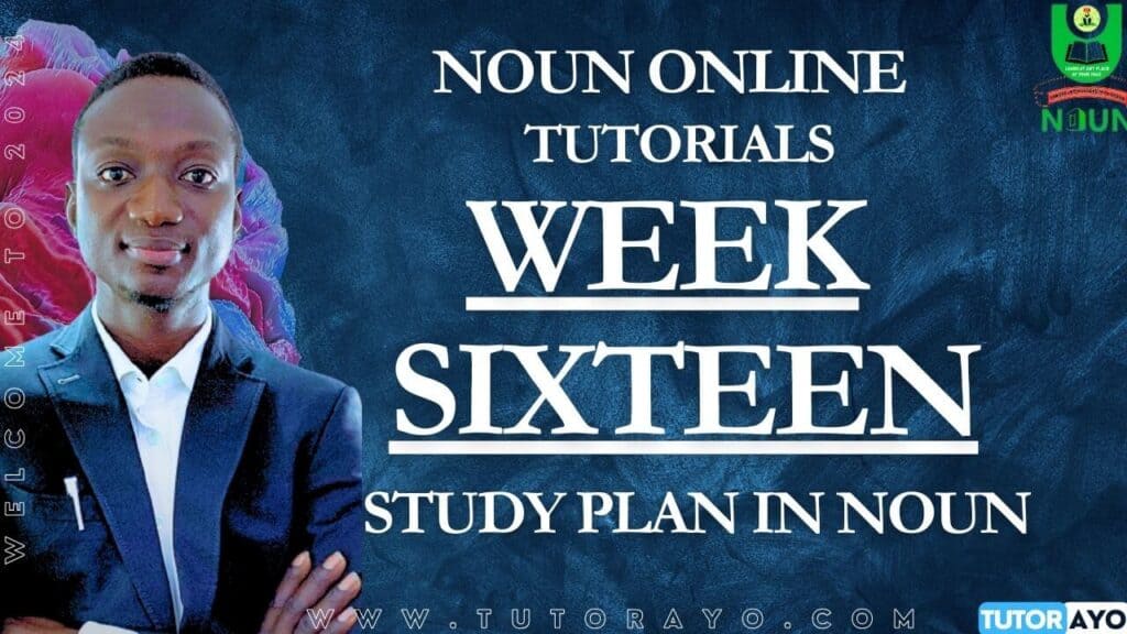 STUDY PLAN IN NOUN; WEEK SIXTEEN