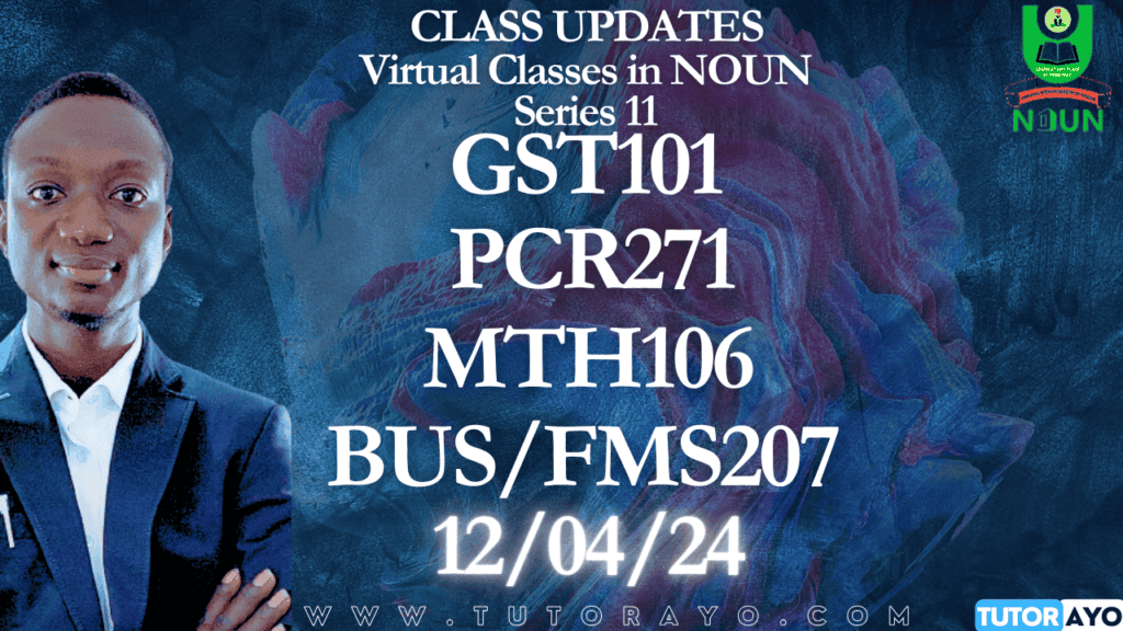 VIRTUAL CLASSES IN NOUN SERIES ELEVEN