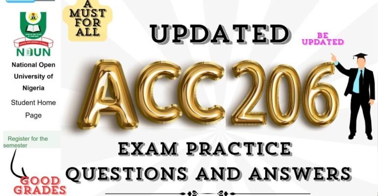 ACC206 EXAM PRACTICE QUESTIONS AND ANSWERS
