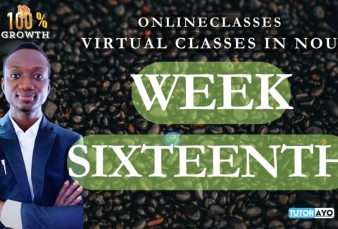 Week Sixteenth virtual class in NOUN