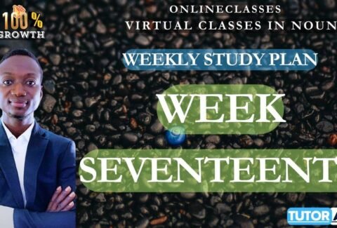 STUDY PLAN; WEEK SEVENTEEN