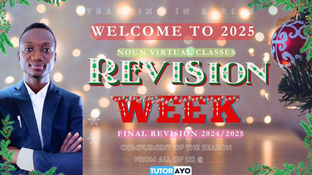 E-EXAM/CBT REVISION SCHEDULE 2024/25 IN NOUN