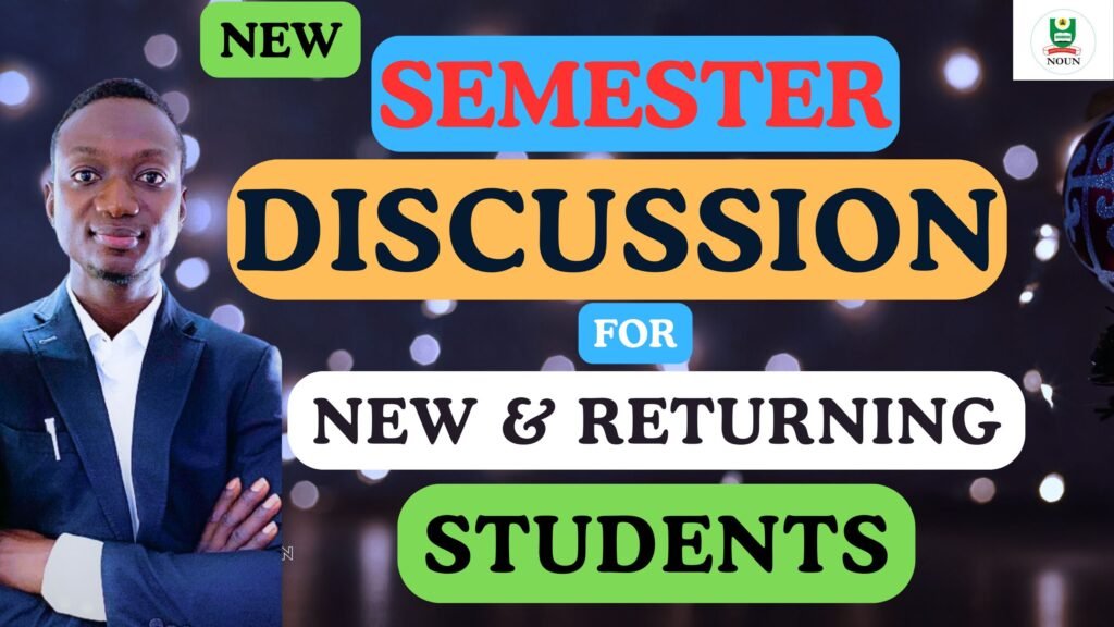 Semester Discussion for new and returning students.