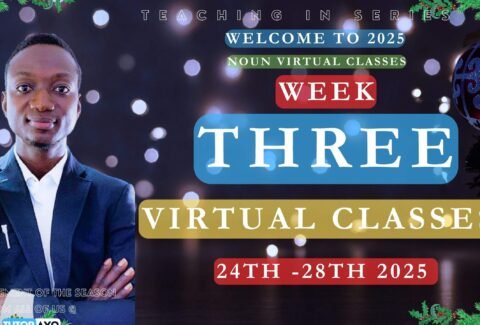WEEK THREE VIRTUAL CLASSES