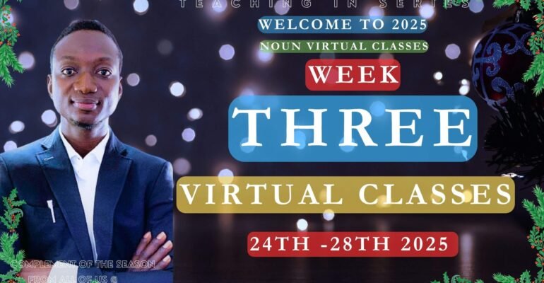 WEEK THREE VIRTUAL CLASSES