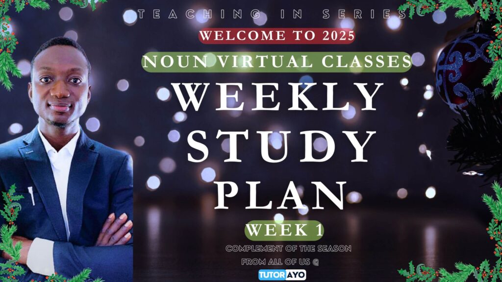 Weekly Study Plan WK1