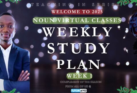 Weekly Study Plan WK1