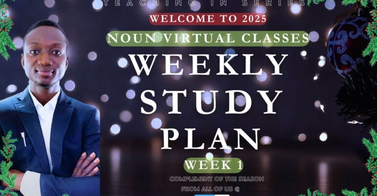 Weekly Study Plan WK1