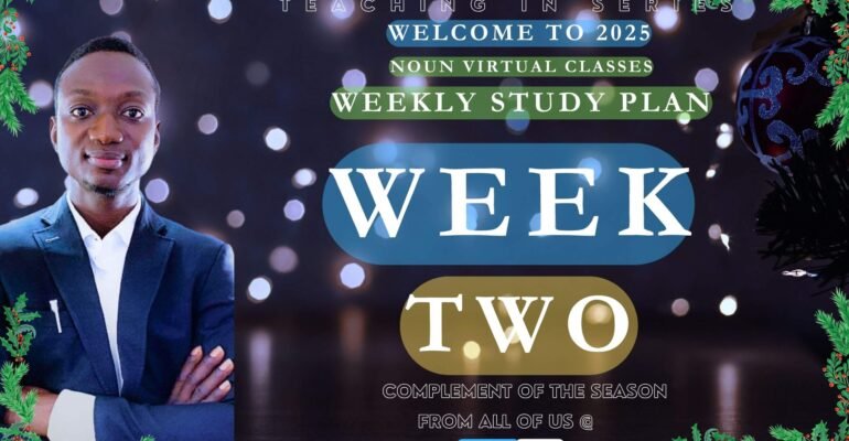 Week Study Plan in NOUN with Tutor Ayo