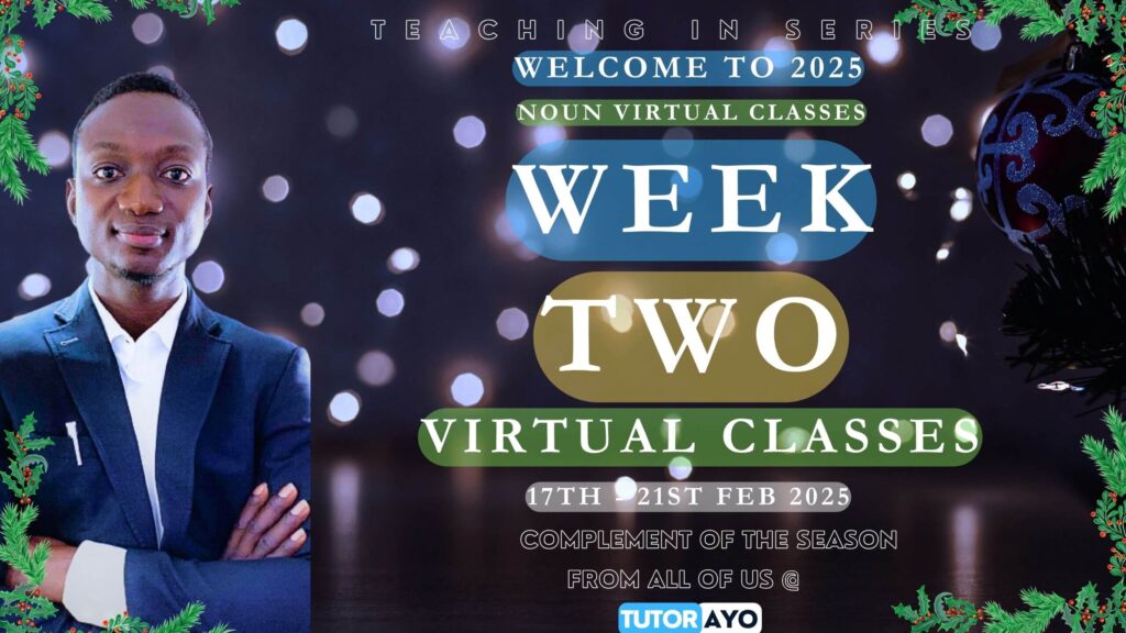 Virtual Classes in NOUN week two