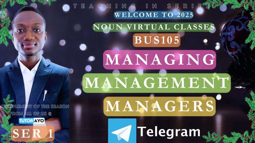 MANAGEMENT MANAGING MANAGERS TUTOR AYO