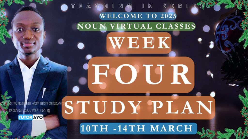 Week Four Study Plan Tutor Ayo