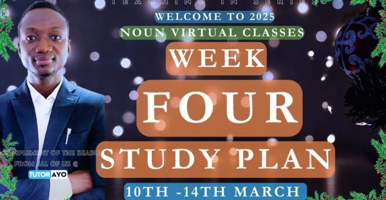 Week Four Study Plan Tutor Ayo