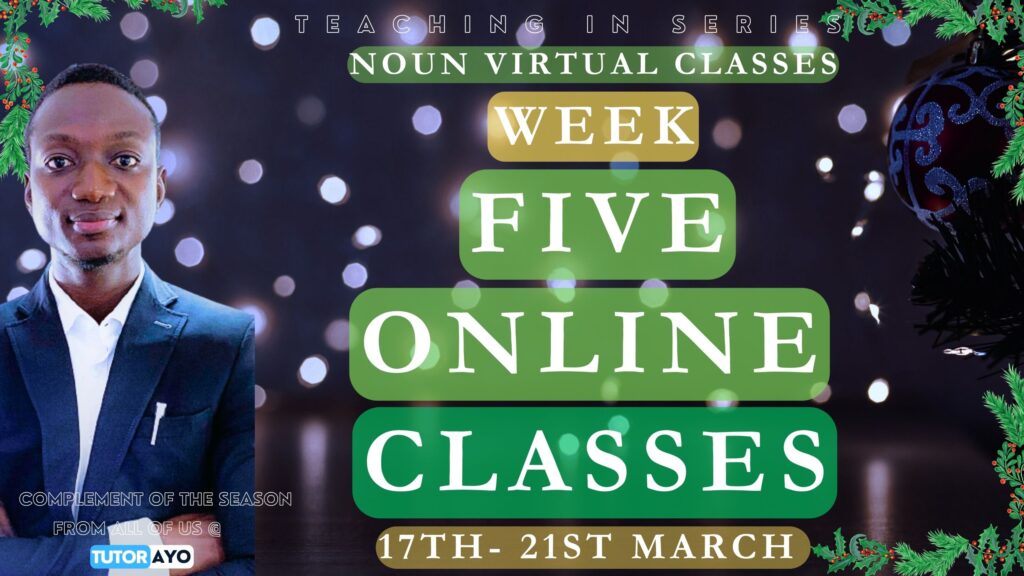 WEEK 5 CLASSES TUTOR AYO 2025
