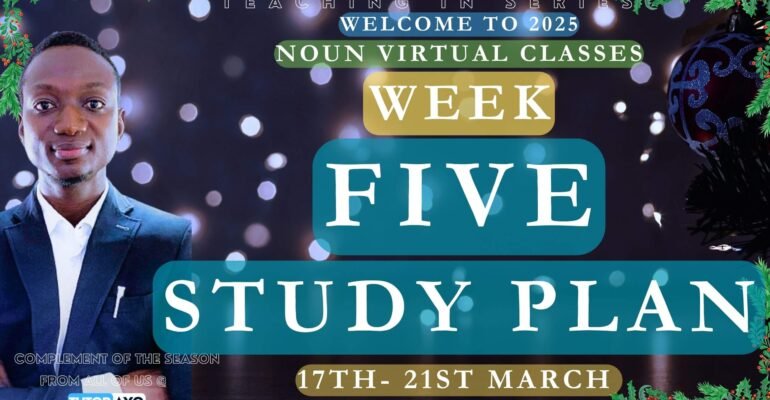 WEEK FIVE STUDY PLAN TUTOR AYO