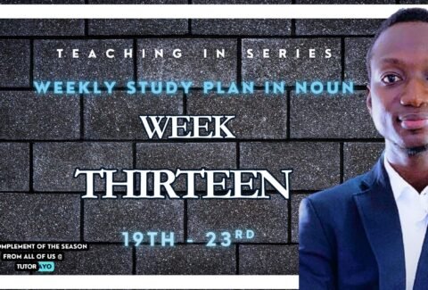 Week thirteen; study plan in NOUN