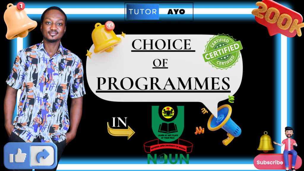 The Step By Step Registration and Choice of Course in NOUN