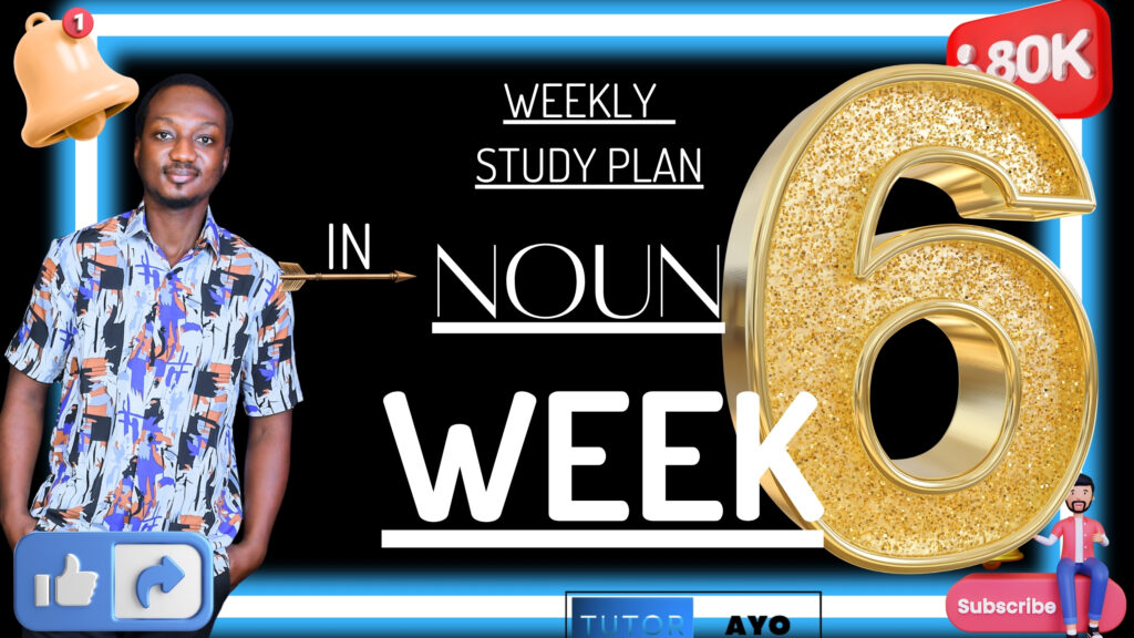 WEEK 6 ONLINE STUDY PLAN 
