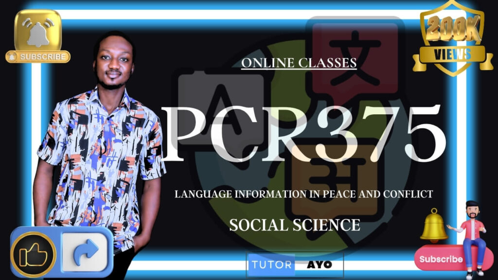 PCR375 CLASSES: Language Information in Peace and Conflict